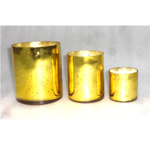 Portavelas de cristal votivo de mercurio dorado para decoración del hogar, soporte para bodas/fiestas, nuevo - Product Image 2