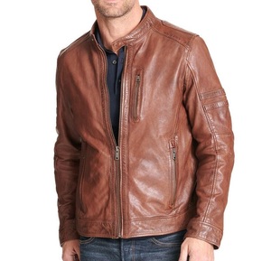 Veste en cuir rustique Veste de moto style motard Veste de mode en cuir véritable classique - Product Image 1