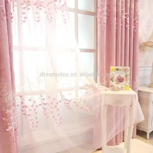Bella su misura di colore esotico gommino tende camera da letto rosa tenda del ricamo