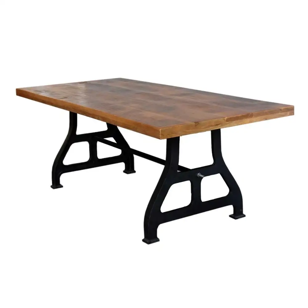 Moderno lusso vintage antico royal soggiorno in legno ferro industriale commerciale tavolo da pranzo & sedia derma