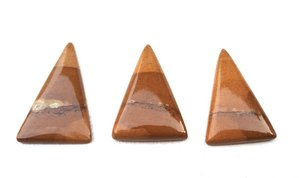 หินอัญมณีธรรมชาติทรงสามเหลี่ยมเรียบเงางาม3ชิ้นหินมอคคิทแจสเปอร์หลังแบน - Product Image 4