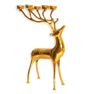 Nuevo portavelas decorativo de Reno Animal de aluminio Chapado en cobre para decoración del hogar - Product Image 2