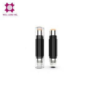 Envase de Plástico Plateado Brillante de 26 mm de Diámetro con Exterior Negro para Envases Cosméticos de Doble Extremo - Corrector, Base de Maquillaje en Barra, Lápiz Labial - Product Image 1