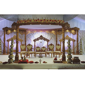 Mandap de boda hindú de madera antigua Mandap de boda de madera tallada elegante Mandap de madera India Mandaps tallado a mano Venta DE FÁBRICA DE EE. UU. - Product Image 1