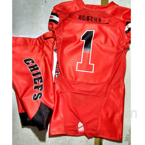 Ensemble de vêtements de football américain pour jeunes garçons Maillot et pantalon à manches courtes respirant de grande taille avec short Modèle sublimé - Product Image 1