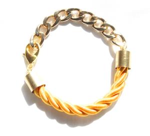 สร้อยคอทองคำคุณภาพสูงแบบหนา พร้อมสร้อยข้อมือเชือกสีทอง/สีเหลือง - Product Image 1