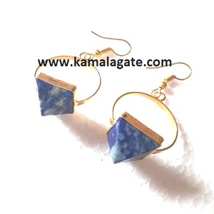 Wholesale Natural Gemstone Lapiz Lazuli Pyramid Earrings Set Fashionable <b>Jewellery</b> - Product Image 1