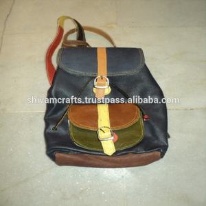 Sacs à dos en cuir patchwork coloré de style vintage pour exportateur unisexe en gros de l'Inde - Product Image 5