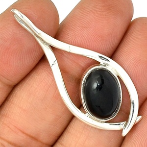 2025 nueva llegada 925 plata esterlina negro ónix piedra preciosa colgante joyería para esposa ODM OEM proveedor mayorista - Product Image 1