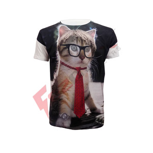 Promotion 100% Polyester Fitness Tee T-Shirts Toute l'impression par Sublimation Tissu Jersey Respirant Plus Size Design Prix Pas Cher - Product Image 3