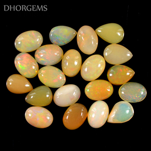 Natural Ethiopian Opal Cabochon Crystal Gemstone Ethiopian Opal Fire Cabochon Loose Gemstone Flat Back Gemstone - Product Image 4