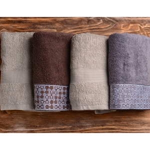 Serviettes de bain 100% coton tissées de couleur unie de style Dobby pour adultes, douces, à séchage rapide, écologiques et abordables - Product Image 1