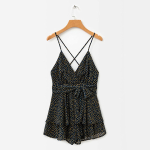 Ropa de verano para mujer, camisola con cuello en V, mono en capas con estampado Floral en 3 colores - Product Image 5