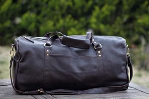 ธรรมดาหนังDuffelท่องเที่ยววันหยุดสุดสัปดาห์กระเป๋าหนังกีฬาGym Duffelสำหรับกระเป๋าTBB-0002 - Product Image 4