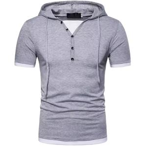 เสื้อมีฮู้ดแขนสั้นสำหรับผู้ชาย,เสื้อสเวตเตอร์แบบสวมศีรษะมีฮู้ดทรงไฮสตรีทพิมพ์ลายโลโก้แบบกำหนดเองฤดูใบไม้ร่วงไซส์ใหญ่พิเศษ - Product Image 1