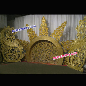 ฉากหลังงานแต่งงานอินเดียทำจากไฟเบอร์กลาสรูปพระจันทร์ - สีและขนาดที่ปรับแต่งได้ สไตล์โมเดิร์น สวยงาม สำหรับเวทีและแผงแกะสลัก - Product Image 1