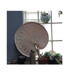 Eventail de mariage naturel avec votre logo, ventilateur avec logo brodé (Ms. Ponçage 0084587176063 WS) - Product Image 3
