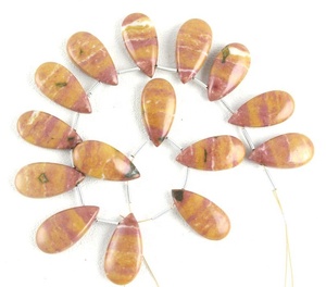 Bonne qualité 1 brin image naturelle jaspe pierre précieuse lisse forme de poire perles de Briolette de haute qualité - Product Image 2