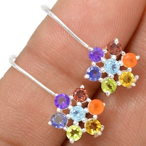 925ต่างหูเงินแท้บำบัดจักระเครื่องประดับที่ดีขายส่งแบบง่าม OEM & ODM ของขวัญสำหรับ2025ของเธอ USA UAE - Product Image 1