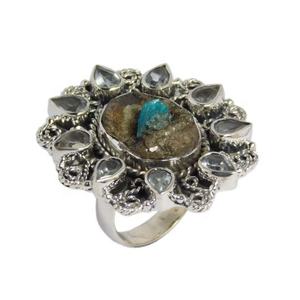 Vintage Styles 925 Sterling Silver Cervantite Multi Gemstone <b>Ring</b> Handmade Fancy Silver Jewelry <b>Eternity</b> Vermeil <b>Rings</b> - Product Image 1