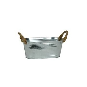 Juego VINTAGE de 2 flores ovaladas para jardín, maceta de flores de diseño clásico, maceta ovalada decorativa de METAL - Product Image 6