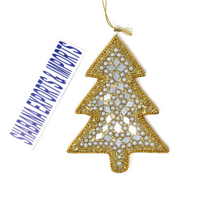 Decoraciones navideñas indias Árbol de Navidad con purpurina Adornos colgantes Decoración Hermoso árbol de Navidad feliz a precio barato - Product Image 1
