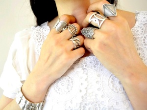 Pouf uomo impero argento re autentico tubo largo Design storico uomo anello antico modello - Product Image 2