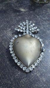 Grande Boîte Coeur Flamme Argent Sacré Coeur Pour La Décoration Intérieure - Product Image 5