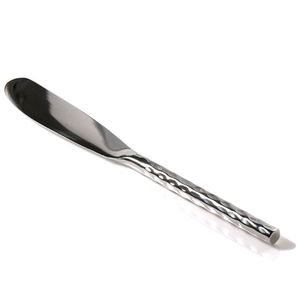 Cuchillo redondo de acero inoxidable para mantequilla, mango martillado - Product Image 1