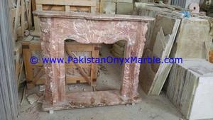 Chimeneas de mármol a prueba de fuego para interiores, mármol rojo tallado a mano, diseños modernos, esculpido de flores de corazón envolvente - Product Image 5