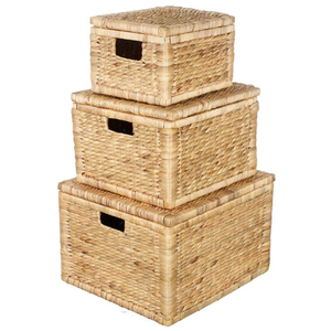 Best Seller <b>Large</b> Handwoven Eco-Friendly Water Hyacinth Storage <b>Basket</b> High Quality Handles Flexible Design Sustainable <b>Basket</b> - Product Image 1