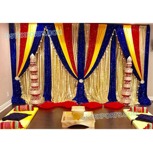 ม่านบังตาสำหรับเวทีแบบเมฮันดี้เป็นฉากหลังที่สวยงามผ้าม่านสไตล์ punjabi สำหรับเวทีแต่งงาน - Product Image 1