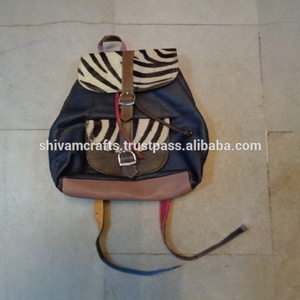 Sacs à dos en cuir patchwork coloré de style vintage pour exportateur unisexe en gros de l'Inde - Product Image 1