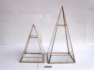Nouveau verre géométrique succulentes jardinières conteneurs forme pyramide deux tailles Terrarium pour la décoration intérieure terrarium de table - Product Image 5