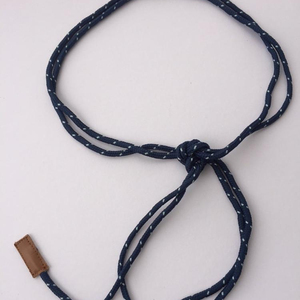 Handmade Happiness Blue Rope Belt with <b>brown</b> leather - Product Image 1