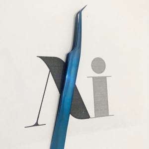 Pince à cils professionnelle japonaise à 45 degrés pince à épiler en acier inoxydable privé titane bleu Plasma - Product Image 1