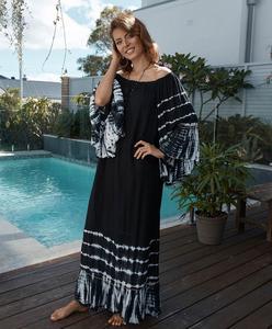 Vestido largo de rayón con hombros descubiertos para mujer, ropa de playa, marca de verano, 2019 - Product Image 2