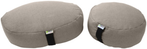 Zafu cojín de meditación, redondo o ovalado, relleno de casco de alforfón orgánico y algodón - Product Image 2