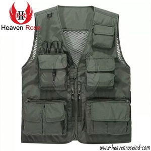 Workpro — gilet de travail en toile de coton pour hommes, veste de pêche de couleur kaki, poches multifonctions, 100% - Product Image 3