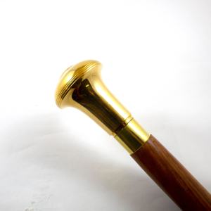 Classique fait à la main sculpté en bois bâton de marche polonais fini laiton bouton poignée usage quotidien canne pour hommes femmes en alliage de métal - Product Image 2
