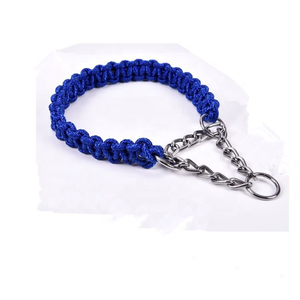 编织Paracord狗项圈皮带套装，时尚狗项圈和带不锈钢链的铅套装 - Product Image 6