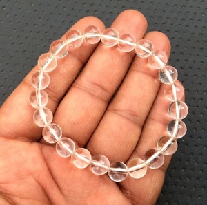 Smooth Round Beads Natural Clear Quartz Gemstone Handmade Stretch <b>Bracelet</b> <b>Adjustable</b> Wholesale Top Quality - Product Image 5