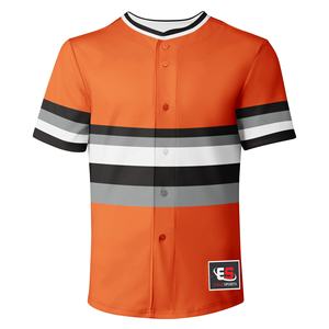 Camisetas de Béisbol Personalizadas Color Naranja con Múltiples Rayas, Ropa Deportiva Estampada de Alta Calidad, Uniformes de Equipo Personalizados para Adultos - Product Image 2
