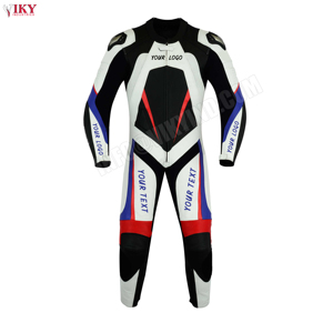 Combinaison de motard en cuir pour moto personnalisée en cuir avec coutures de haute qualité en caoutchouc logo broderie impression - Product Image 4