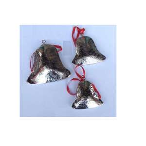 Campana colgante de árbol de Navidad, hecha en aluminio con acabado de níquel, artesanía de Metal - Product Image 2