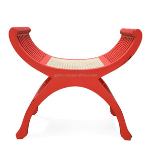 Otomana de Madera de Teca Maciza y Ratán de Diseño Antiguo Kartini para Muebles de Sala de Estar - Product Image 2