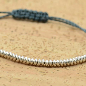 Tiny sterling silver beads <b>adjustable</b> <b>bracelet</b> Handmade Creations - Product Image 1