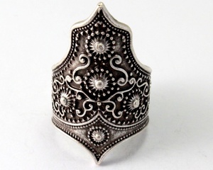 Pouf uomo impero argento re autentico tubo largo Design storico uomo anello antico modello - Product Image 5