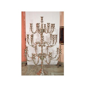 Candelabro de lujo para centro de mesa, moderno, de aluminio, niquelado, para boda, gran oferta - Product Image 2