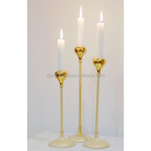 Bougeoir moderne en aluminium argenté très vendu bougeoir de pilier de mariage décoratif pour Noël pour la maison - Product Image 5